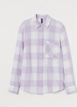 Новая котоновая рубашка в клетку h&m оверсайз.