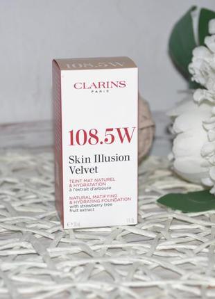 108.5 w новая фирменная тональная основа для лица clarins skin illusion velvet оригинал2 фото