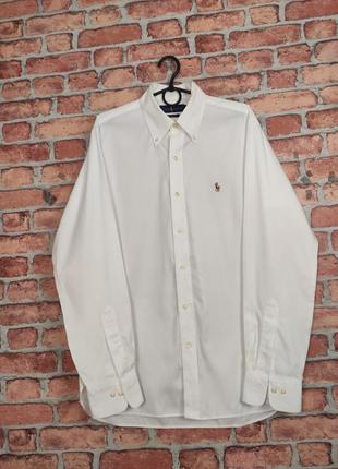Рубашка белая классическая polo ralph lauren1 фото