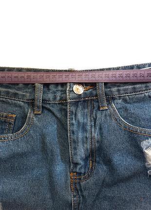 Жіноча джинсова спідниця с потертостями 4