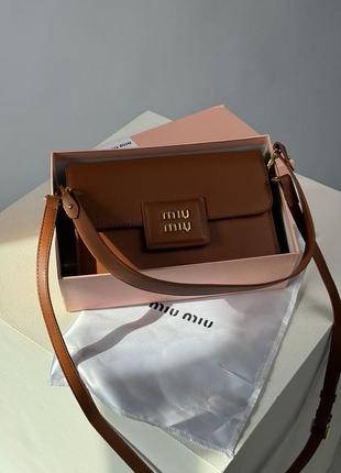 Сумка кросс боді premium miumiu leather shoulder bag