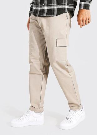 Штани boohoo tall straight leg twill cargo