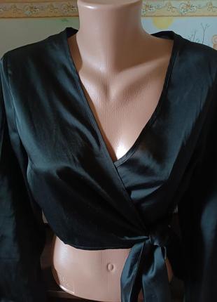 Шовкова блуза топ missguided 🖤2 фото