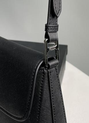 Сумка prada cleo brushed leather mini bag black6 фото