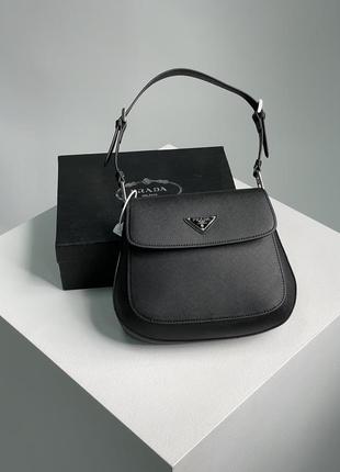 Сумка prada cleo brushed leather mini bag black1 фото