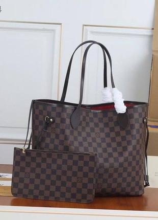 Сумка louis vuitton neverfull у розмірі gm (large) 39 cm  канва / шкіра