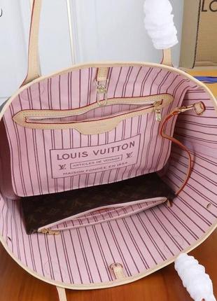 Сумка louis vuitton neverfull в размере gm (большое) 39 cm канва/кожа2 фото