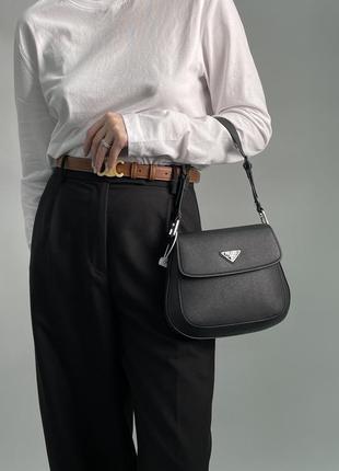 Сумка prada cleo brushed leather mini bag black2 фото