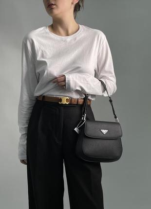 Сумка prada cleo brushed leather mini bag black3 фото