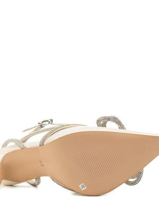 Босоніжки жіночі перламутрові вечірні на шпильці 1341л-а