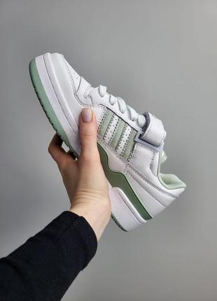 Adidas forum low white green4 фото