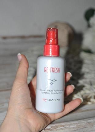 Новая фирменная вода увлажняющий косметический спрей clarins my clarins re-fresh hydrating beauty mist4 фото