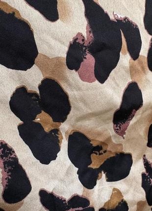 Леопардова спідниця юбка міді з розрізом6 фото