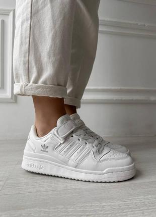 Кожаные женские кроссовки белые forum white new / кроссовки женкки в стиле adidas