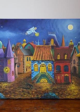 Ангел над містом картина маслом