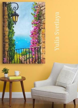 Морской пейзаж эз, лазурный берег, франция