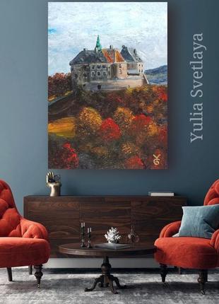 Картина олеський замок восени2 фото