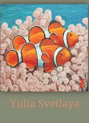 Картина тропічні риби клоуни 20*20 см