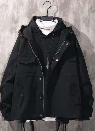 Черная куртка y2k / ветровка