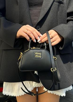 Miumiu leather top-handle bag black