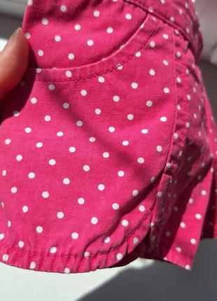 Хлопковые розовые шорты в горошек, 98 р, 3-4 года7 фото