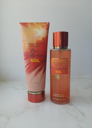 Набір victorias secret лосьйон + міст pure seduction sol вікторія сікрет