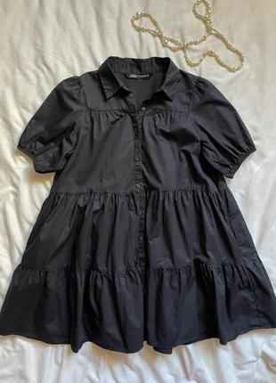 Объемное мини платье с оборками zara2 фото