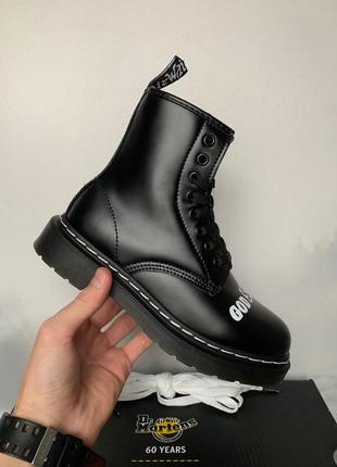 Черевики dr. martens sex pistols black rolled smooth fur черевики зимові з хутром6 фото