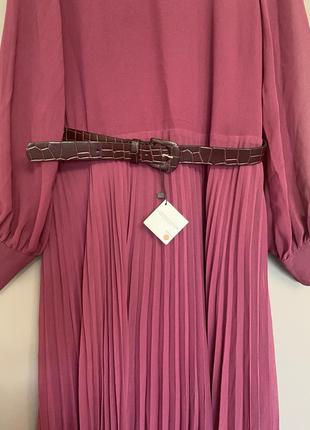 Шикарна довга сукня zara, р. м-l, плаття, довга сукня пліссе і ремінь в тон сукні в комплекті8 фото