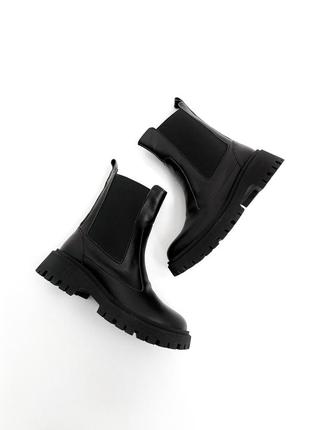 Новые черные кожаные челси ботинки ботинки