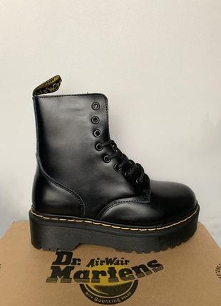 Ботинки зимние с мехом dr. martens jadon black fur черевики