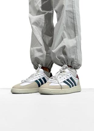 Кросівки жіночі чоловічі в стилі adidas spezial white адідас спезіал білі бежеві кеди5 фото