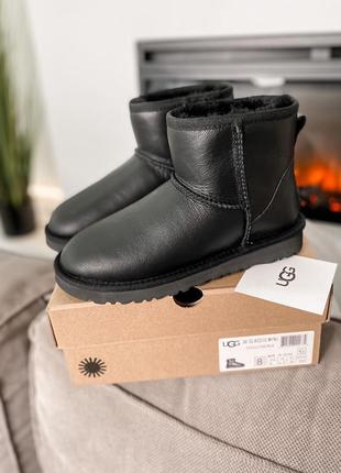 Женские чёрные угги ugg mini  black