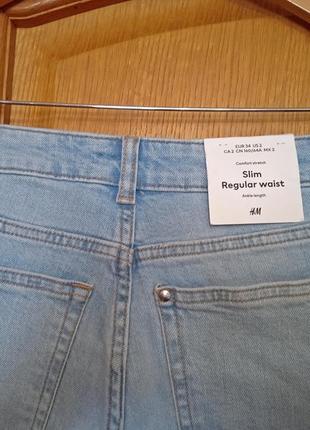 Джинси жіночі h&m slim regular ankle jeans. оригінал. куплені в англії. нові6 фото