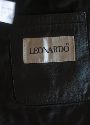 Черная натуральная кожаная куртка  рубашка женская leonardo, размер m, l7 фото