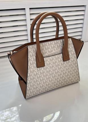 Молочна сумка avril small vanilla brown michael kors6 фото