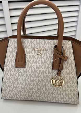 Молочна сумка avril small vanilla brown michael kors2 фото