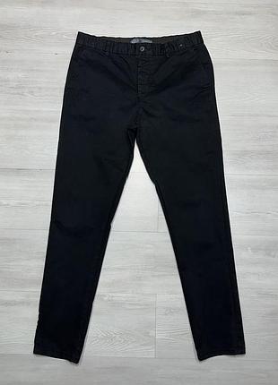 Primark black chinos черные фирменные мужские кэжуал брюки чинос стрейч