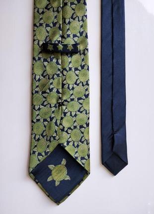 Краватка галстук fabric frontline zurich з квітами ромашками салатова зелена2 фото
