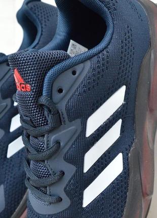 Темно сині брендові чоловічі кроси кросівки adidas текстиль сітка адідас спорт, топ новинка10 фото