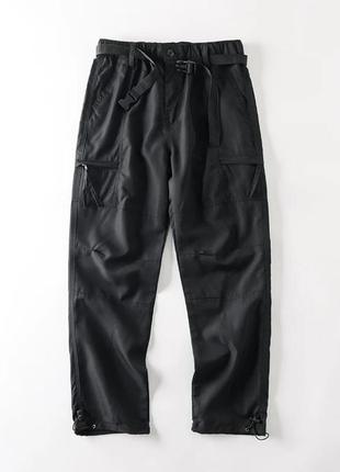 Брюки карго черные на затяжках брюки черные новые брюки трекинговые брюки
