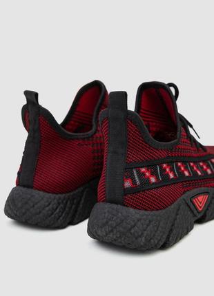 Кросівки чоловічі текстиль, колір червоно-чорний4 фото