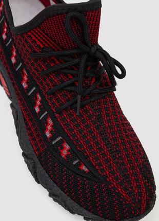 Кросівки чоловічі текстиль, колір червоно-чорний3 фото