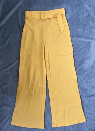 Яркие коттоновые текстурные брюки брюки шеся