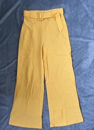 Яркие коттоновые текстурные брюки брюки шеся2 фото