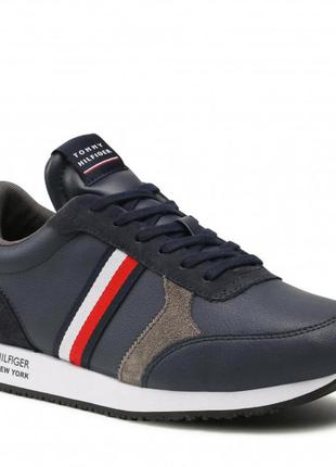 Tommy hilfiger runner lo leather stripes. мужские кроссовки. оригинал.новые