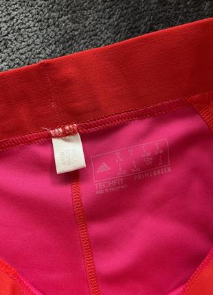 Красно розовые спортивные лосины adidas9 фото
