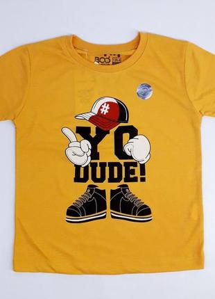 Стильна футболка дитяча для хлопчика kiki 23101 128-152см(р) жовта