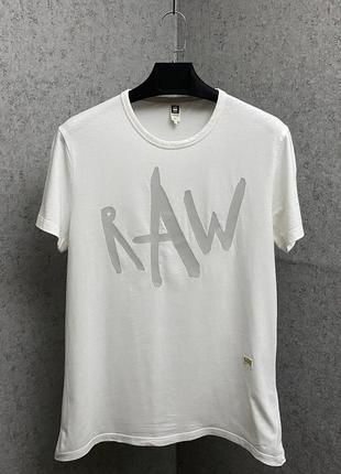 Белая футболка от бренда g-star raw