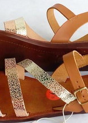 Женские кожаные босоножки mariella flat asymmerical sandals3 фото